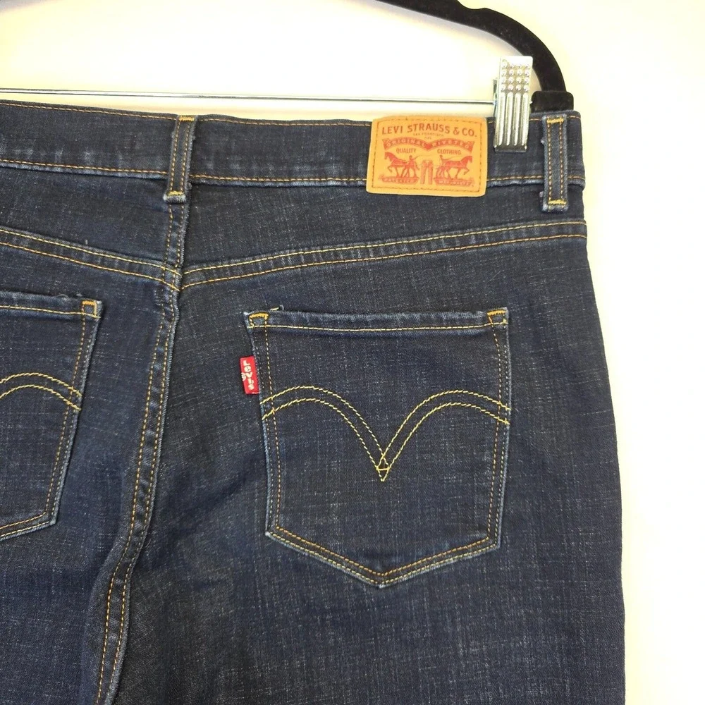 Levis Jeans Women 10M Blue Classic Bootcut Mid Rise Dark Wash Cowboy Western USA